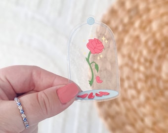 Beauty and the beast enchanted rose transparent waterproof sticker Disney sticker vinyl decal car bumper water bottle laptop iPhone