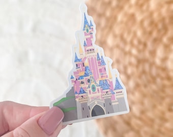 Disneyland Paris Castle Glitter Vinyl Sticker Waterproof Sticker Laptop Sticker Car Decal Bottle Stickers Dlp