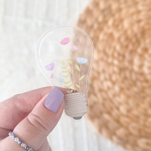 Transparent Flower Light Bulb Floral Waterproof Sticker Laptop Sticker Car Decal Bottle Stickers CreativelyAbbie Vinyl