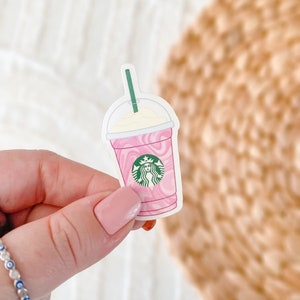 Mini Starbucks Adesivo Frappe à prova d'água Adesivos de vinil rosa Adesivos para laptop Adesivos para garrafas Adesivos para para-choque de carro
