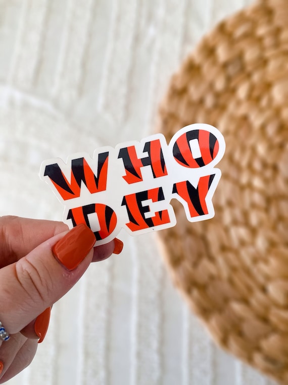 Who Dey Cincinnati Bengals Vinyl Waterproof Football Sticker Laptop Sticker Bottle Sticker Car Decal