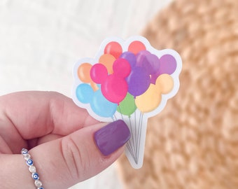 Holographic waterproof Mickey balloons Disney sticker vinyl decal car bumper bottle laptop drawing stickers