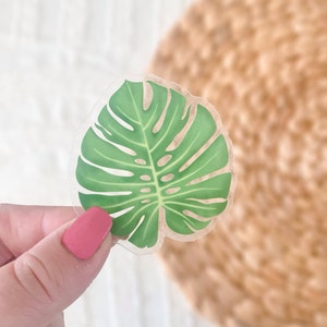 Transparente Monstera Blatt Palme Vinyl Aufkleber Laptop Aufkleber Auto Aufkleber Flasche Aufkleber