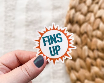 Fins Up Miami Dolphins Vinyl Waterproof Football Sticker Laptop Sticker Bottle Sticker Car Decal