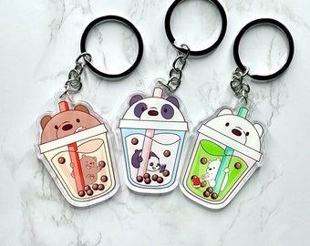 2.5 Inches We Bare Bears Boba Double-Sided Acrylic Keychains