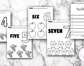 Coloring number worksheets and spelling test worksheet