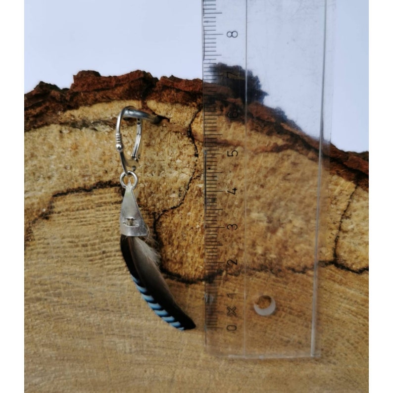 Jay Handmade Sterling Silver 925 Earring Natural Bird Feather Earring Jay Jay