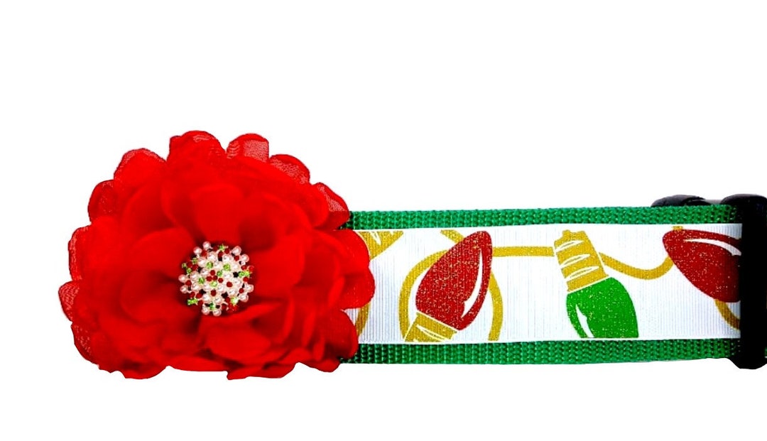 Christmas Lights Dog Collar 2 Wide Etsy