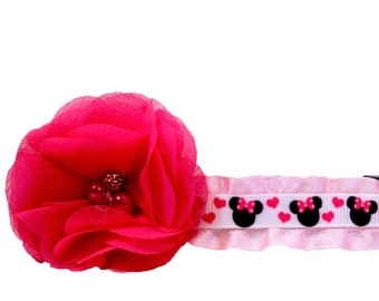 Minnie Mouse Dog Collar - 1/2 inch wide