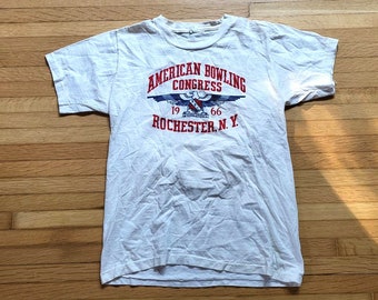 Vintage "American Bowling Congress 1966" Distressed T-Shirt Men's XS-S / Thrashed