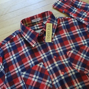 Vintage 1970&#39;s to 1980&#39;s New Old Stock Timber Run Flannel Shirt / Men&#39;s L to XL / Plaid