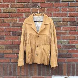 Leather fringe jacket men vintage - Etsy 日本