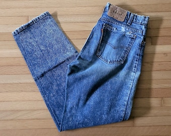 Vintage Orange Tag Denim Distressed Levi Jeans / 31 x 32 / Thrashed Blue Mom