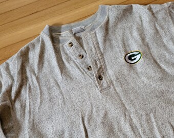 Vintage 1990's/Anfang 2000's Green Bay Packers Henley Shirt Männer L bis XL