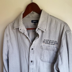 Vintage 1990s Y2K Black Hills South Dakota Elk Haven Ranch Button Down / M