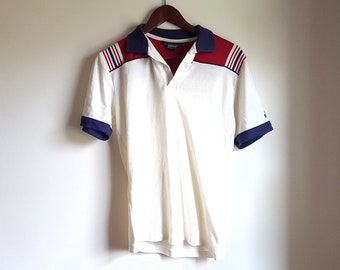 Vintage 1970 Janzten Polo a rayas / Tenis / Hombres S a M