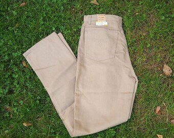 Vintage Shepler-westernjeans jaren 70 - kakibruin dames 30 x 34 inch