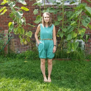 Vintage 1950&#39;s Indianhead Clothing Romper Playsuit / M Green Mint