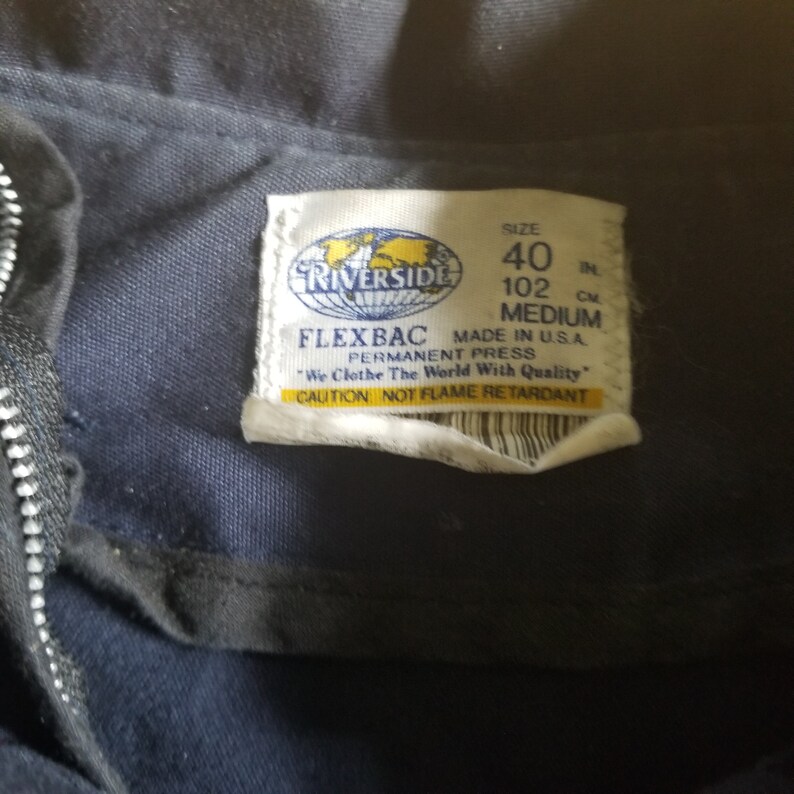Vintage Flexbac Men/'s Work Coat Mechanics Coat Size 40 Medium Navy Blue Chore Jacket Uniform