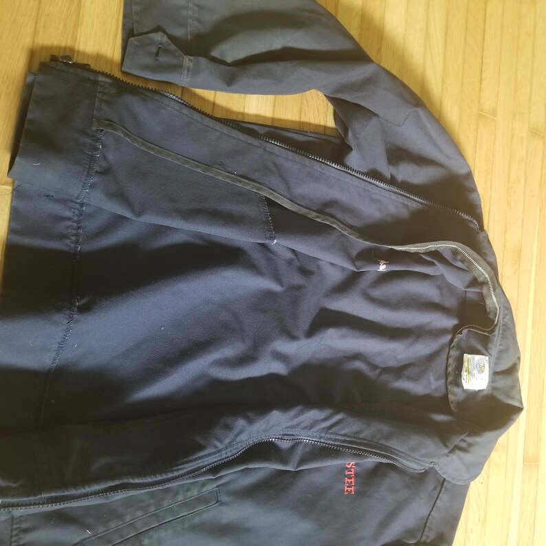 Vintage Flexbac Men/'s Work Coat Mechanics Coat Size 40 Medium Navy Blue Chore Jacket Uniform