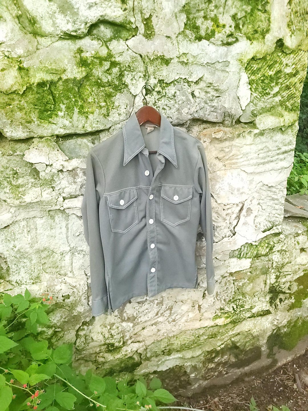 Vintage Sears Kings Road Western Jacket: Gray Polyester Cowboy