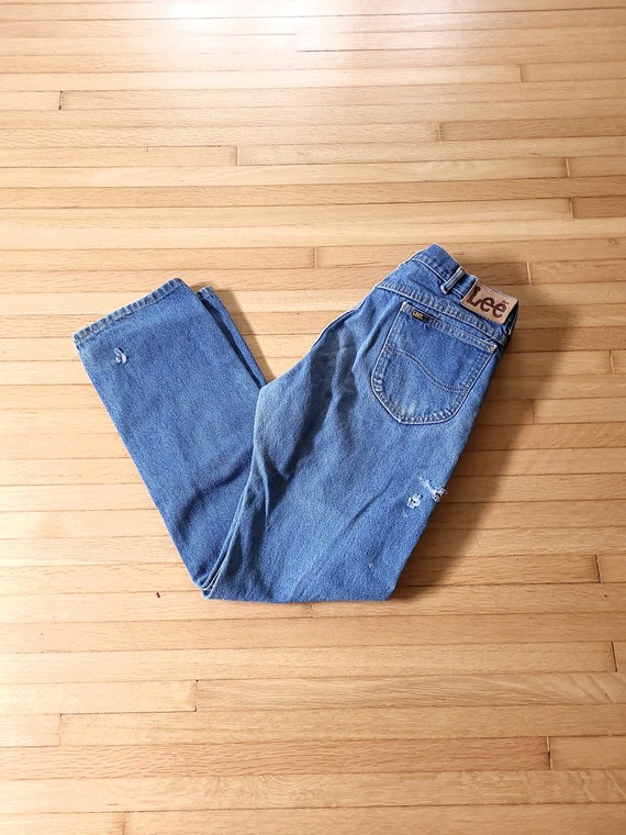 Vintage Lee Distressed Denim Jeans / 32 x 32 / We… - image 1