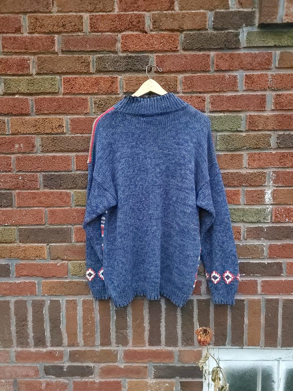 Vintage 1990's Striped Patterned Pullover Knit Ju… - image 7