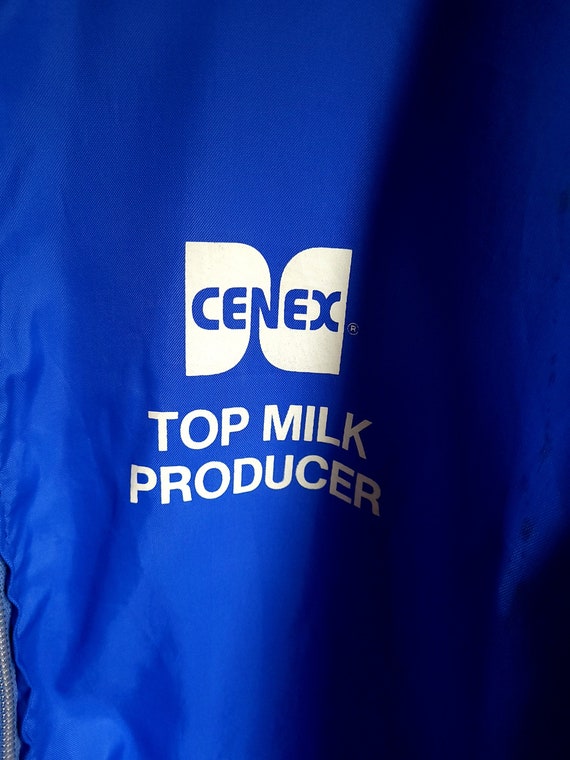 Vintage Cenex Dairy Striped Nylon Jacket / L Coat… - image 4