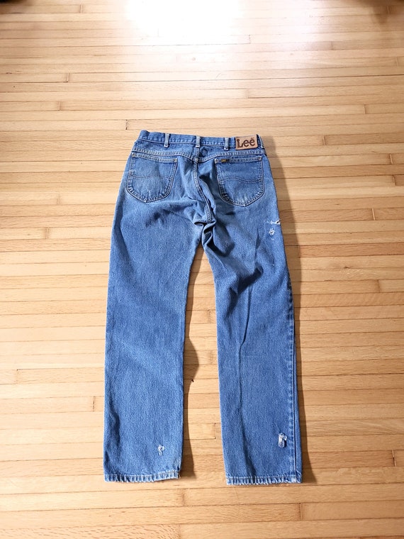 Vintage Lee Distressed Denim Jeans / 32 x 32 / We… - image 9