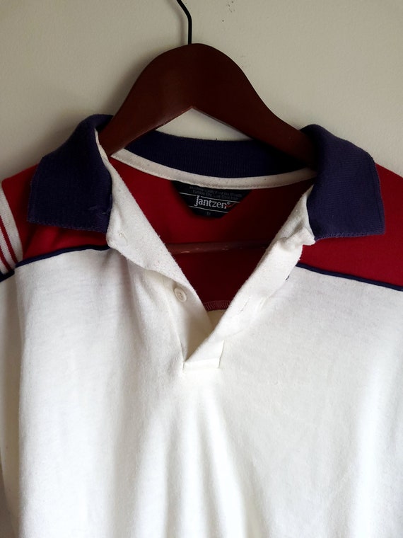 Vintage 1970's Janzten Striped Polo Shirt / Tenni… - image 10