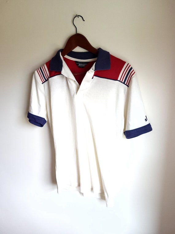 Vintage 1970's Janzten Striped Polo Shirt / Tenni… - image 4