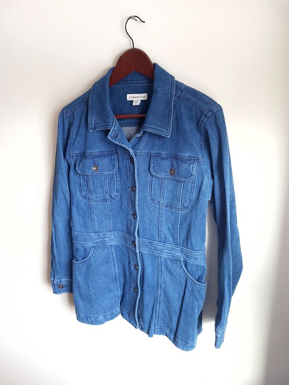 Vintage 1990's/Y2K Western Denim Trench Chore Coa… - image 3