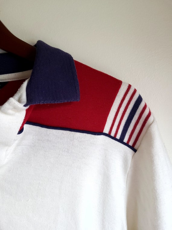 Vintage 1970's Janzten Striped Polo Shirt / Tenni… - image 6