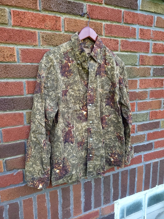 T-shirt Vintage Années 90 Realtree XL - Motif Cerf Forêt - Made In USA - Rare