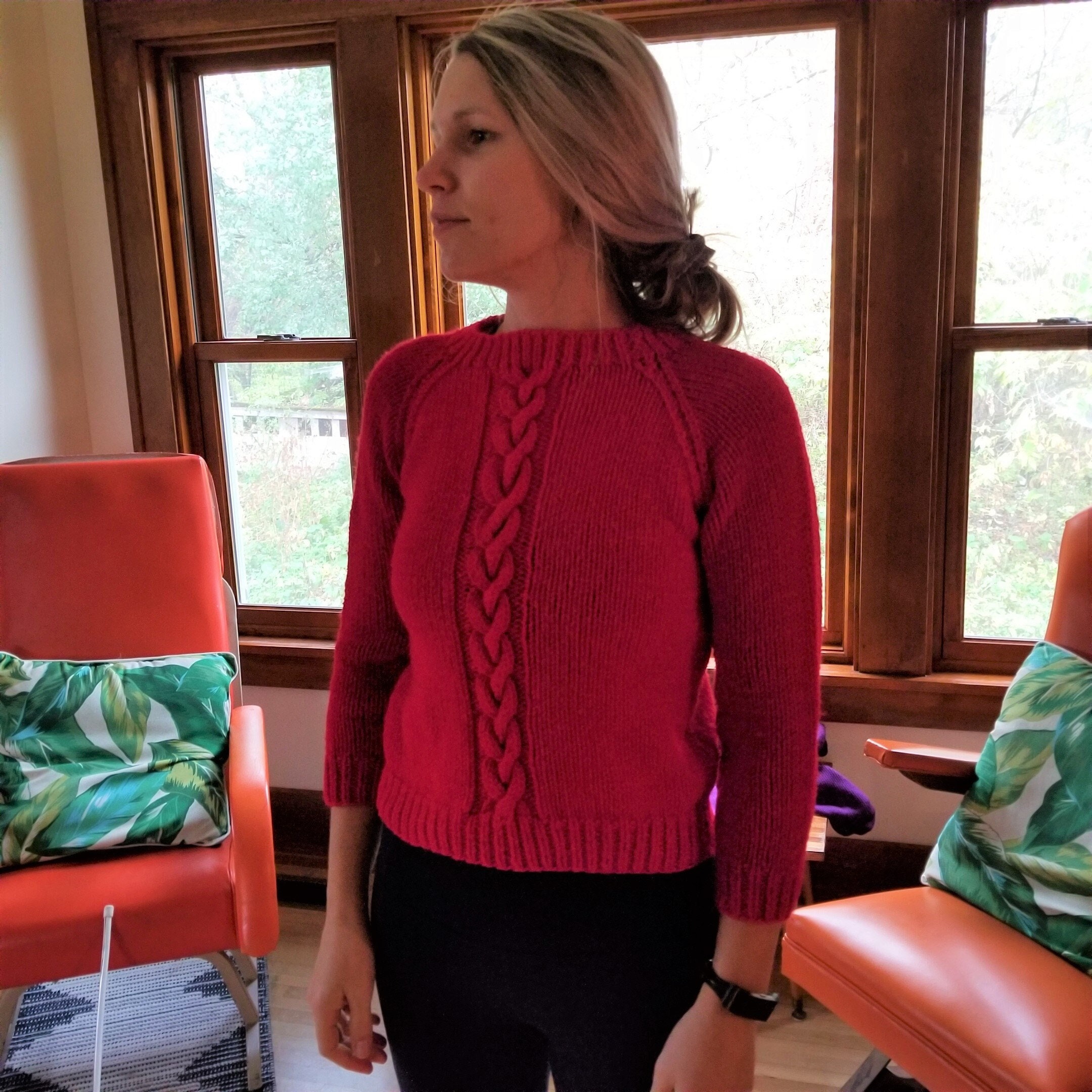 acrylic cable knit sweater