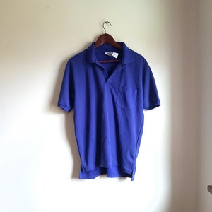 Vintage 1990's Y2K Basic Editions Indigo Purple Polo / Large / Made in USA