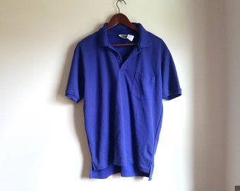 Vintage 1990's Y2K Basic Editions Indigo Purple Polo / Large / Made in USA