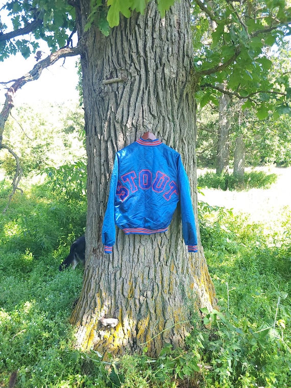 Vintage 1970's 1980's UW Stout Chalk Line Bomber … - image 1