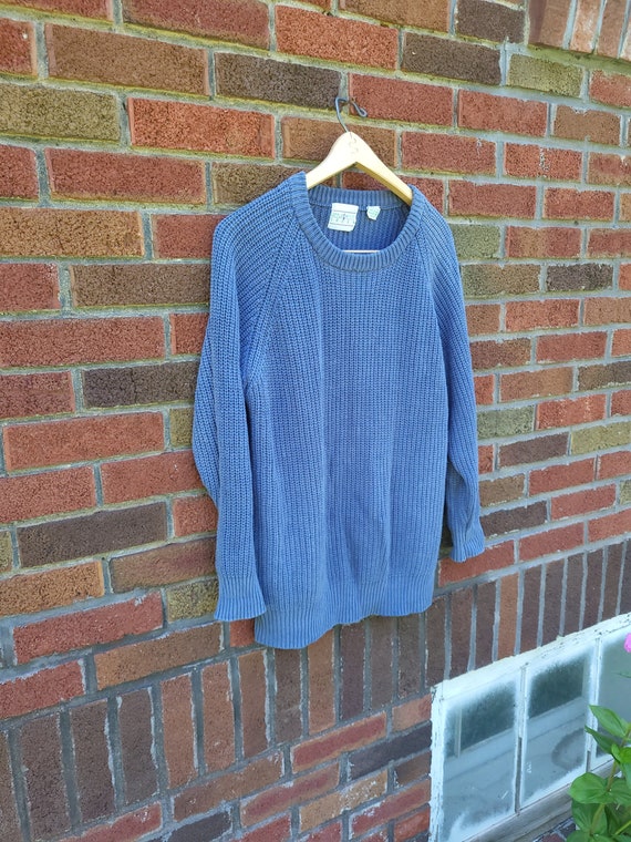 Vintage 1990's Blue Acrylic Pullover Sweater / S t