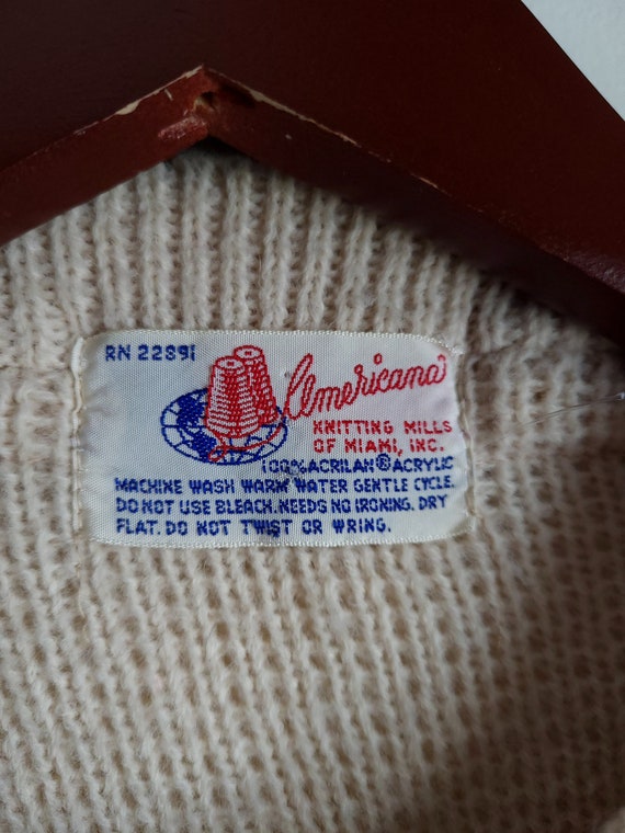 KINGS ROAD Acrylic Knit Cardigan, Men's Size L (equivalent) acrylic ivory Vintage Second Hand