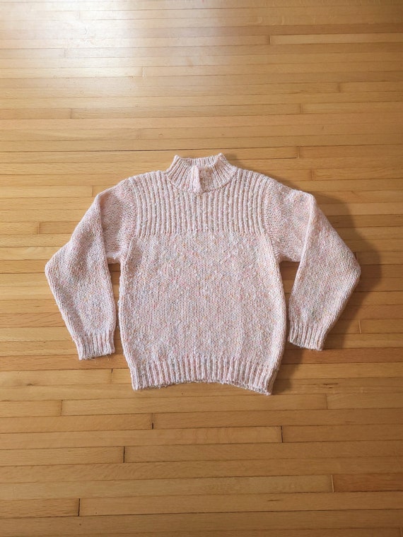 Vintage 1990's Mock Neck Wool Blend Pullover Sweat
