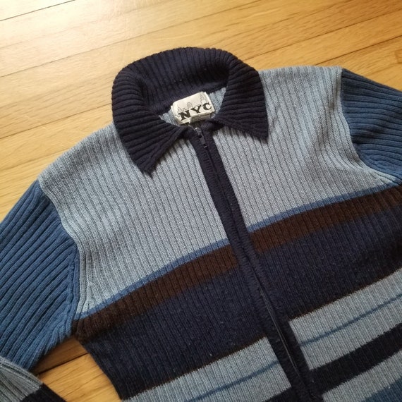 Vintage 1990's Zip-up Cardigan Sweater / M Acrylic