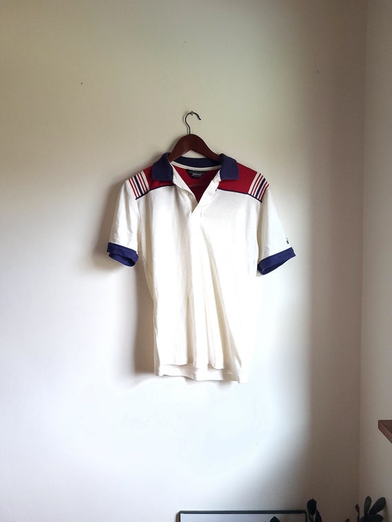 Vintage 1970's Janzten Striped Polo Shirt / Tenni… - image 1