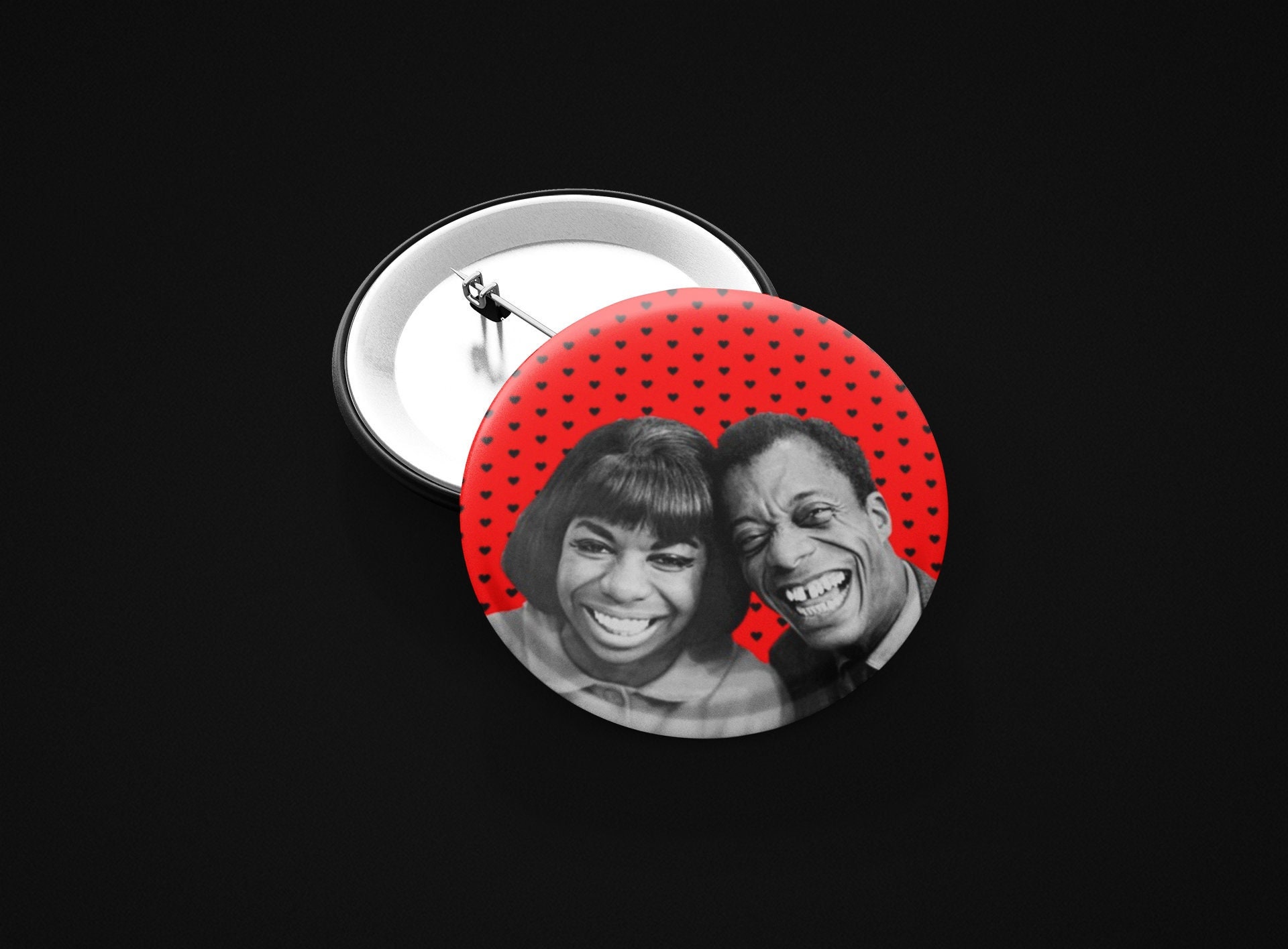 Nina Simone James Baldwin Singer Writer Activists Red Etsy