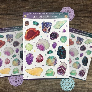 Raw Crystals Sticker Sheet: Journal Scrapbook Stickers