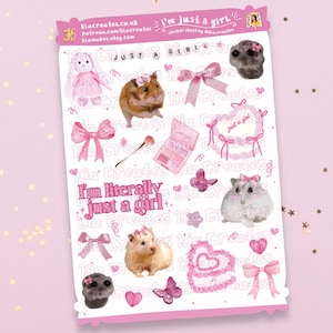 Littéralement juste une feuille d'autocollants de fille | Autocollants mignons d'enfance | Stickers Girly Esthétique, Stickers Pinterest Coquette | Journalisation du courrier indésirable