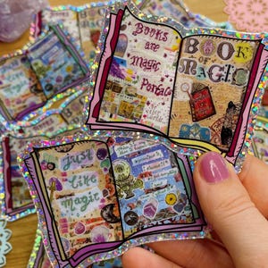 Carnets autocollants scintillants | Stickers magiques pour carnet d'art holographique | Sticker pour ordinateur portable | Sticker livresques | Autocollant en vinyle pour journal indésirable