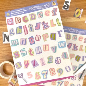 Lettres autocollantes demande de rançon | Stickers lettres esthétiques pastel mignons pour feuille d'autocollants de journalisation indésirable | Stickers agenda pour scrapbooking