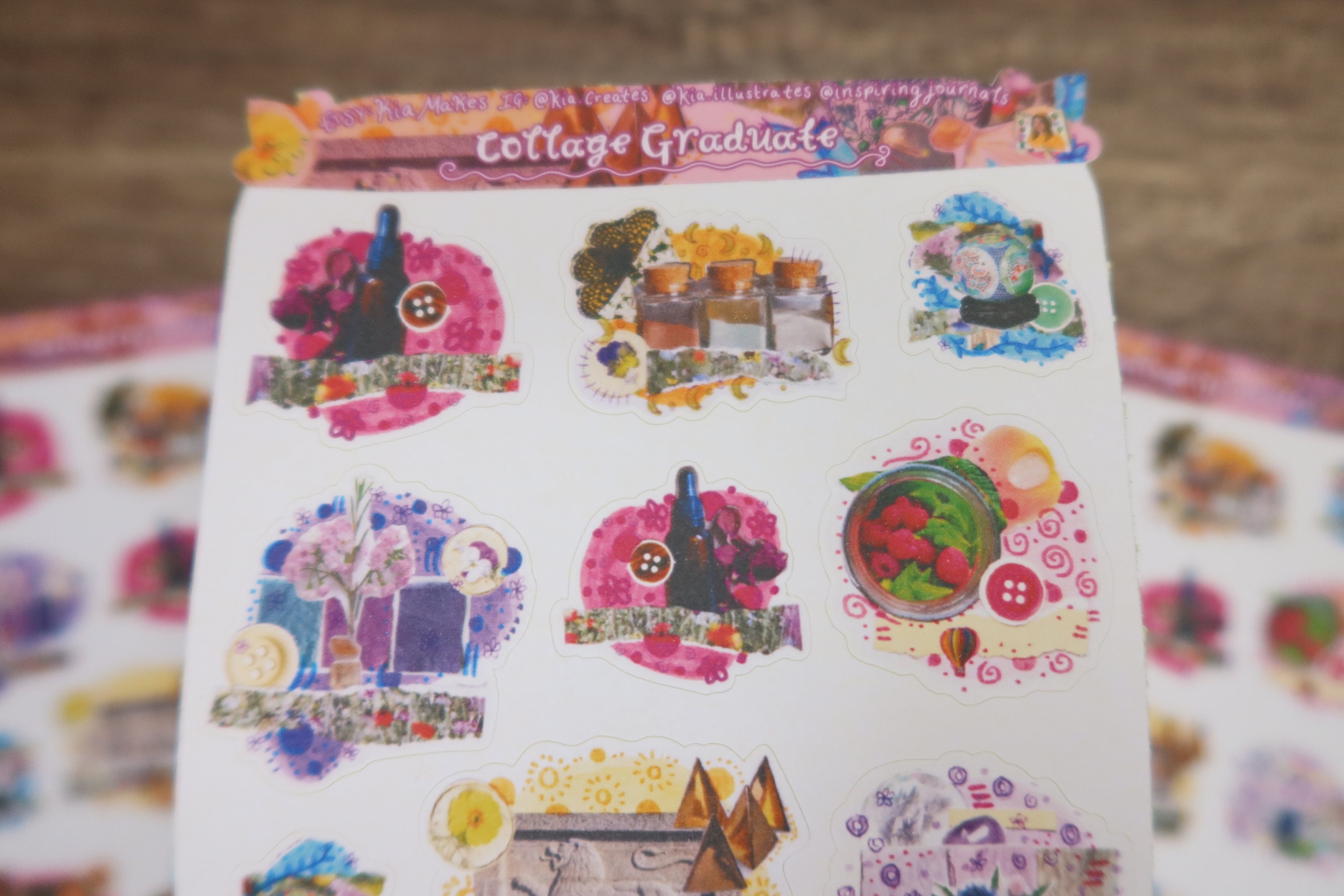 collage sticker sheets mixed media sticker sheet journal