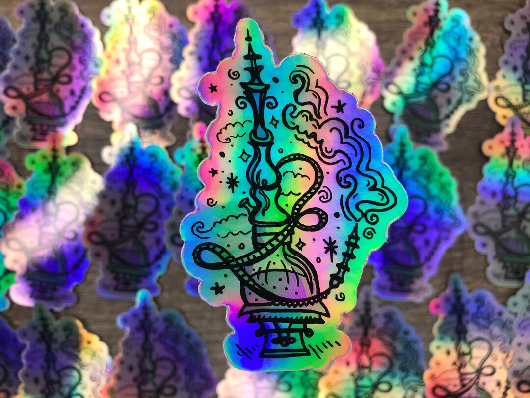 Shisha Holographic Sticker Magic Water Pipe Sticker Holographic Hookah ...